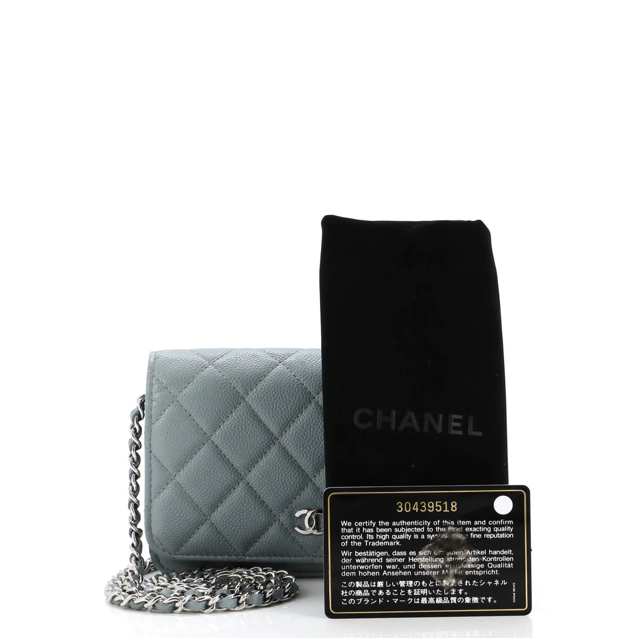 Wallet on Chain Quilted Caviar Mini - Deep Luxury