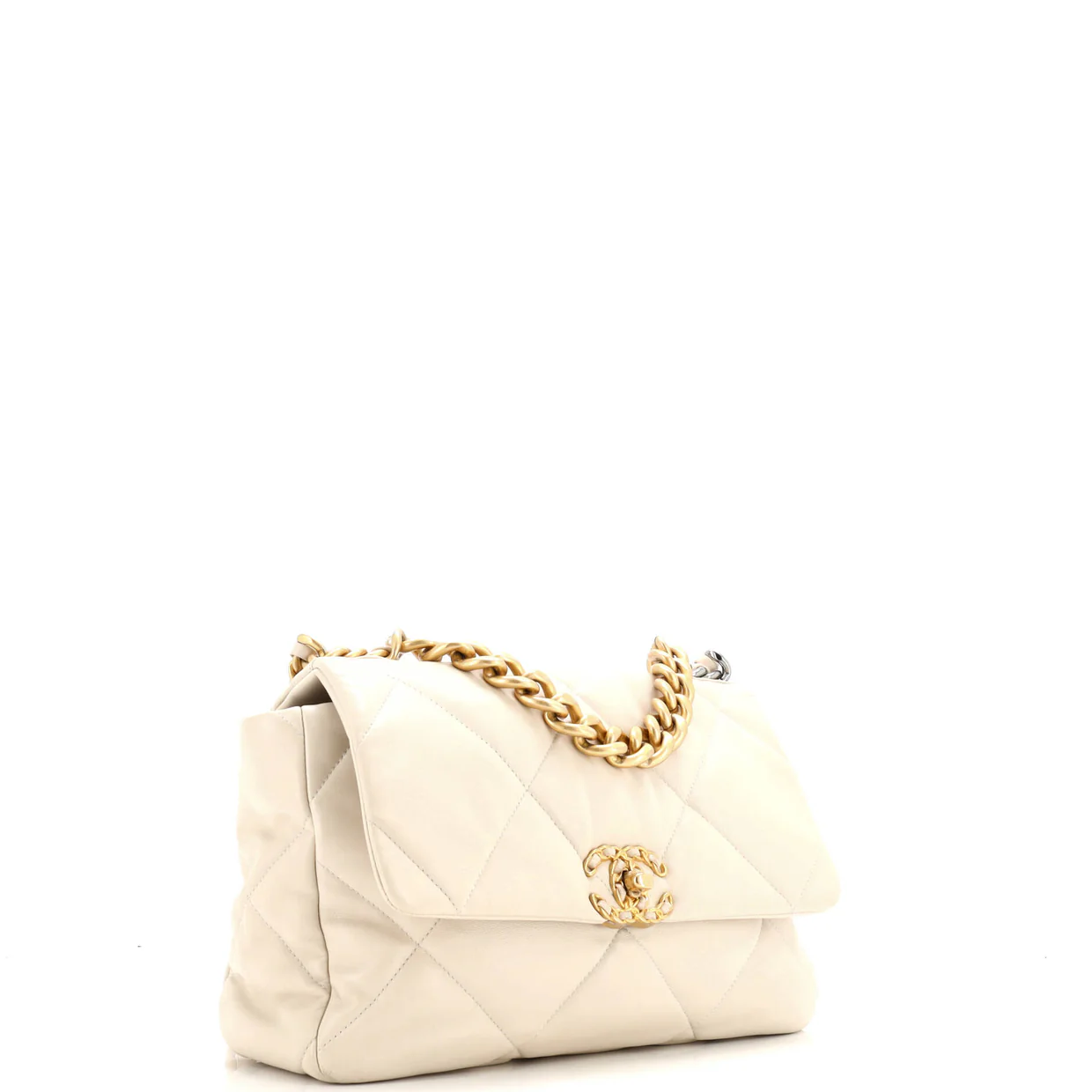 19 Flap Bag Quilted Leather Large - Deep Luxury