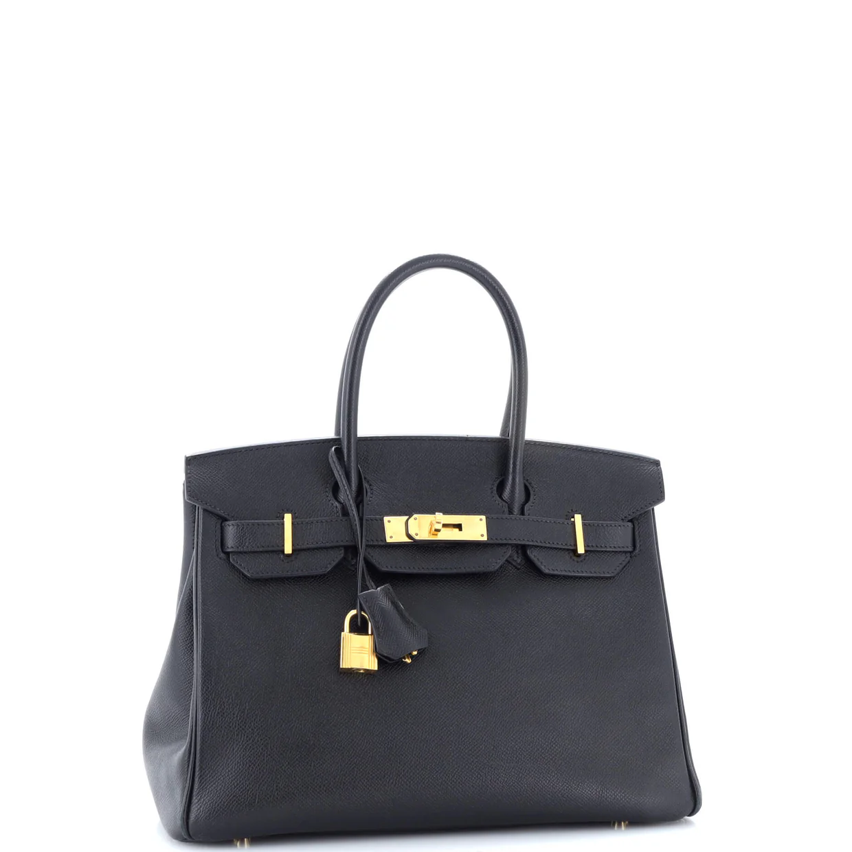 Birkin Handbag Noir Epsom with Gold Hardware 30 - Deep Luxury