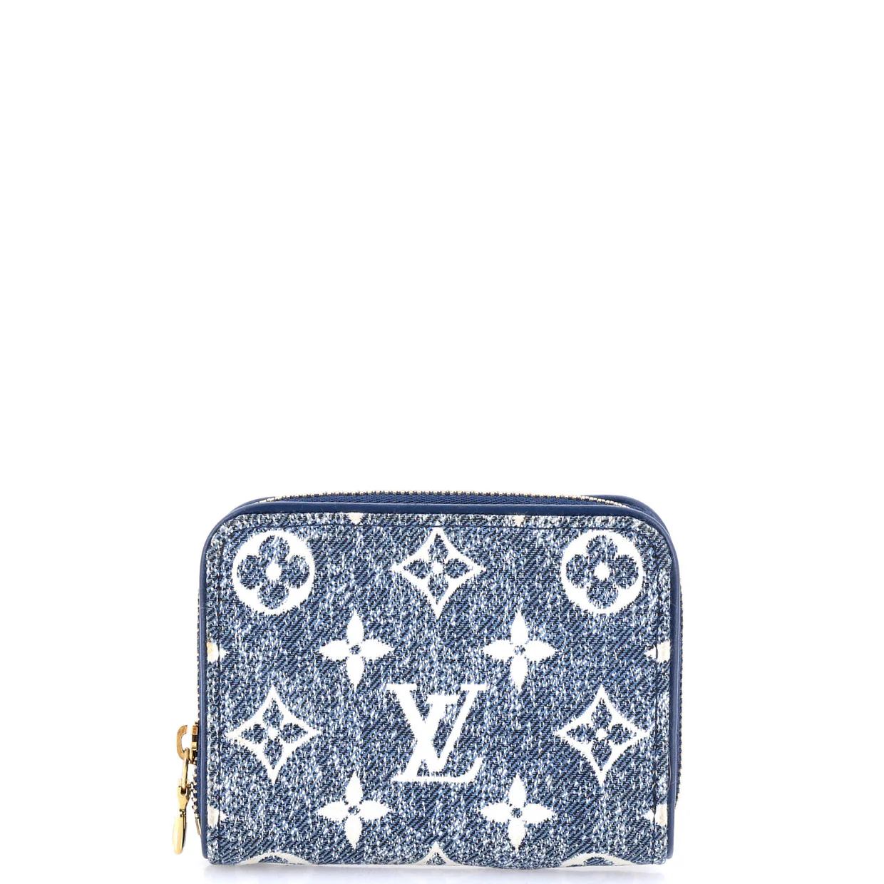 Zippy Coin Purse Monogram Jacquard Denim - Deep Luxury