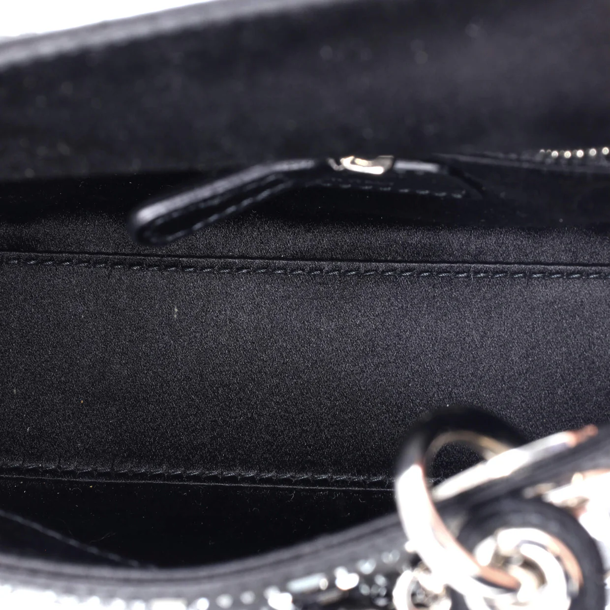 Lady Dior Bag Crystal Embellished Cannage Quilt Satin Mini - Deep Luxury