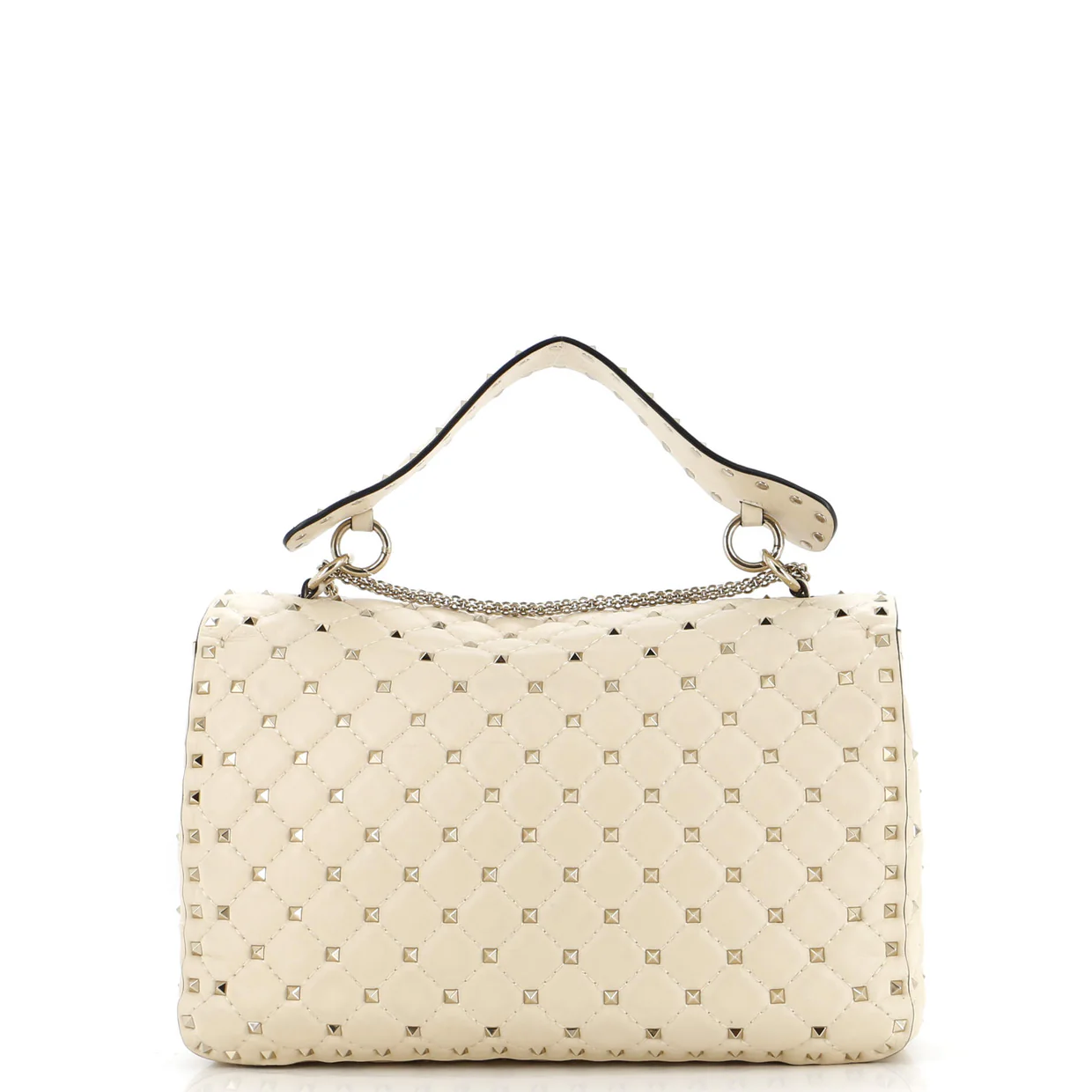 Rockstud Spike Flap Bag Quilted Leather Large - Deep Luxury