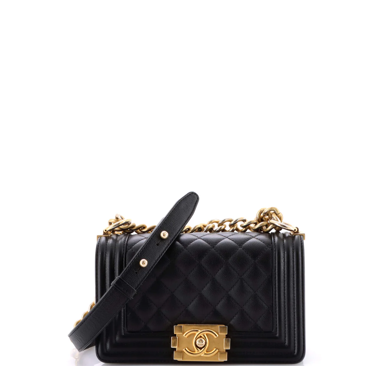 Boy Flap Bag Quilted Caviar Small - Deep Luxury
