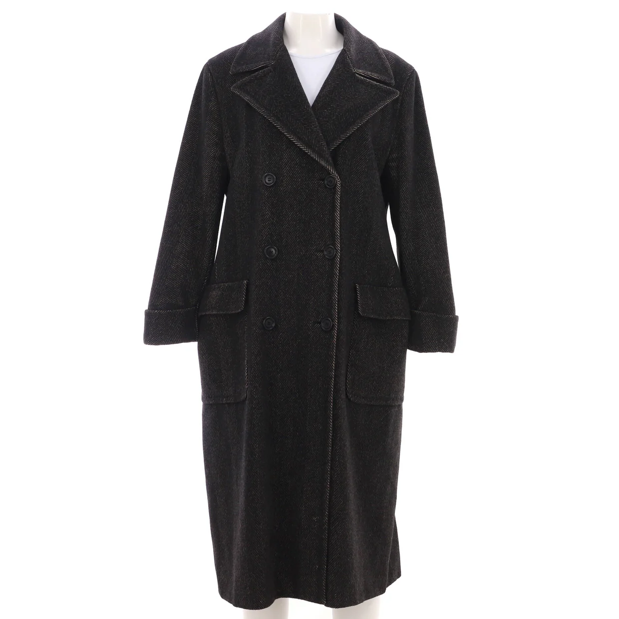 Women's Two Pocket Double Breasted Coat Alpaca Blend - Deep Luxury