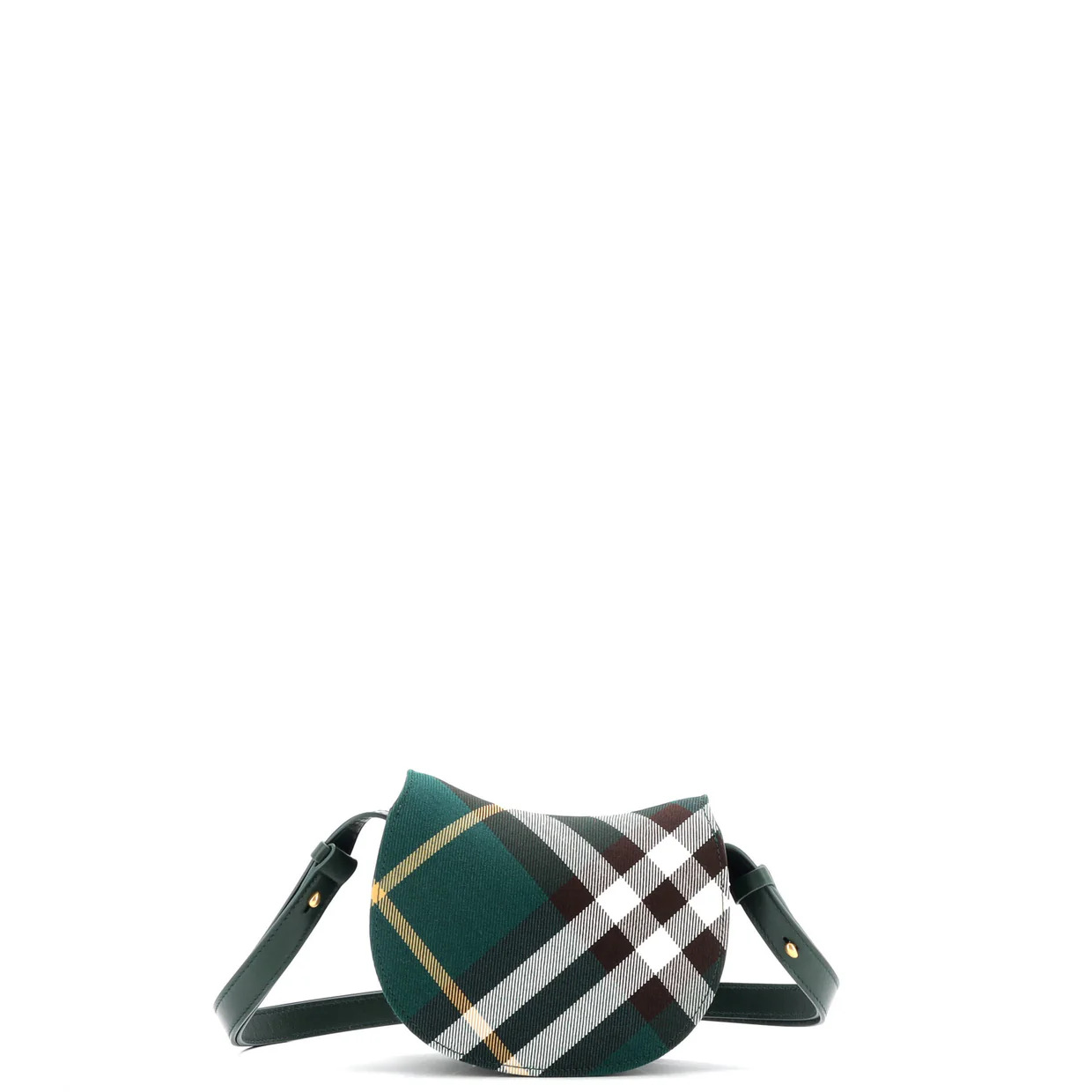 Rocking Horse Shoulder Bag Check Jacquard with Leather Mini - Deep Luxury