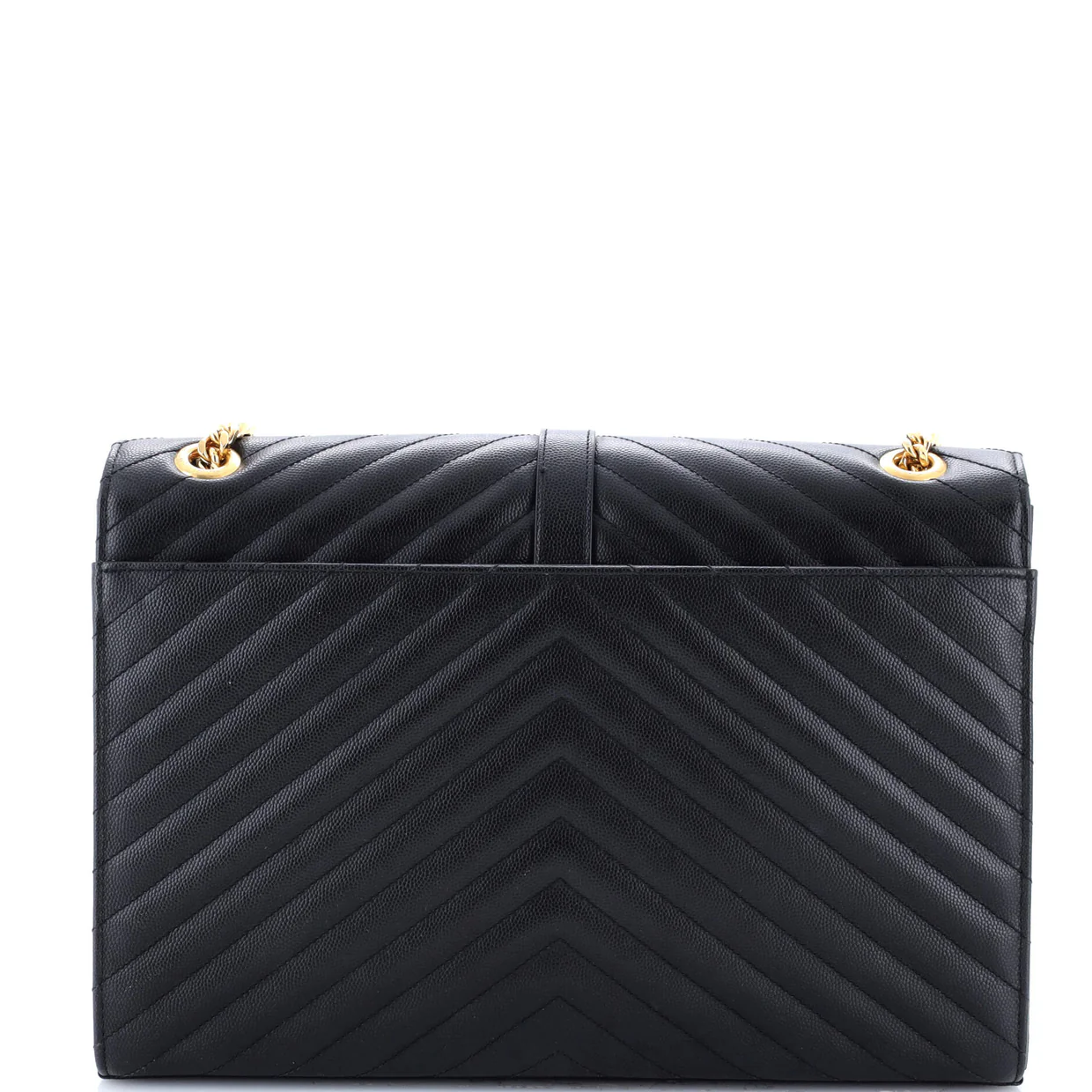 Classic Monogram Envelope Satchel Matelasse Chevron Leather Large - Deep Luxury