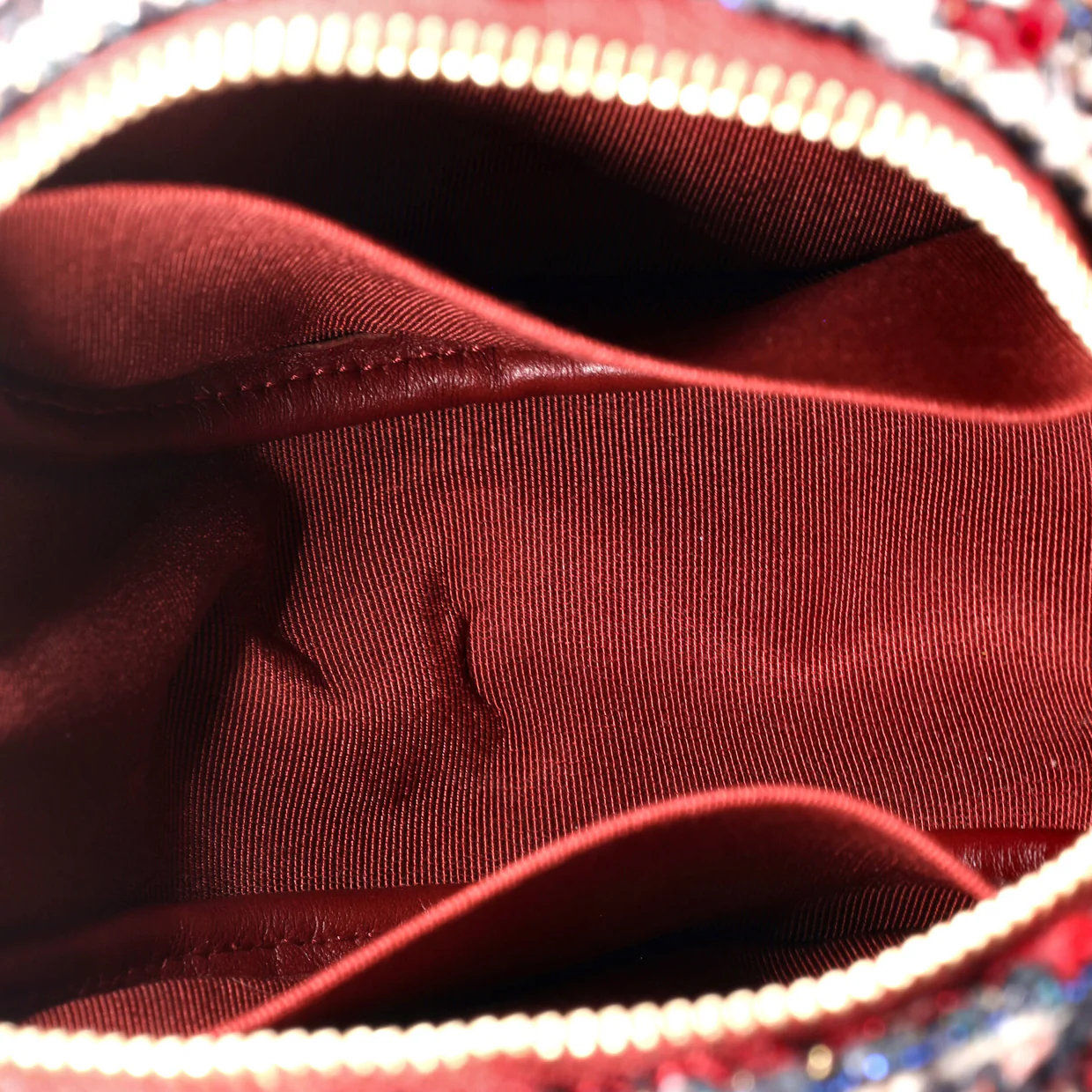 Round Clutch with Chain Quilted Tweed Mini - Deep Luxury