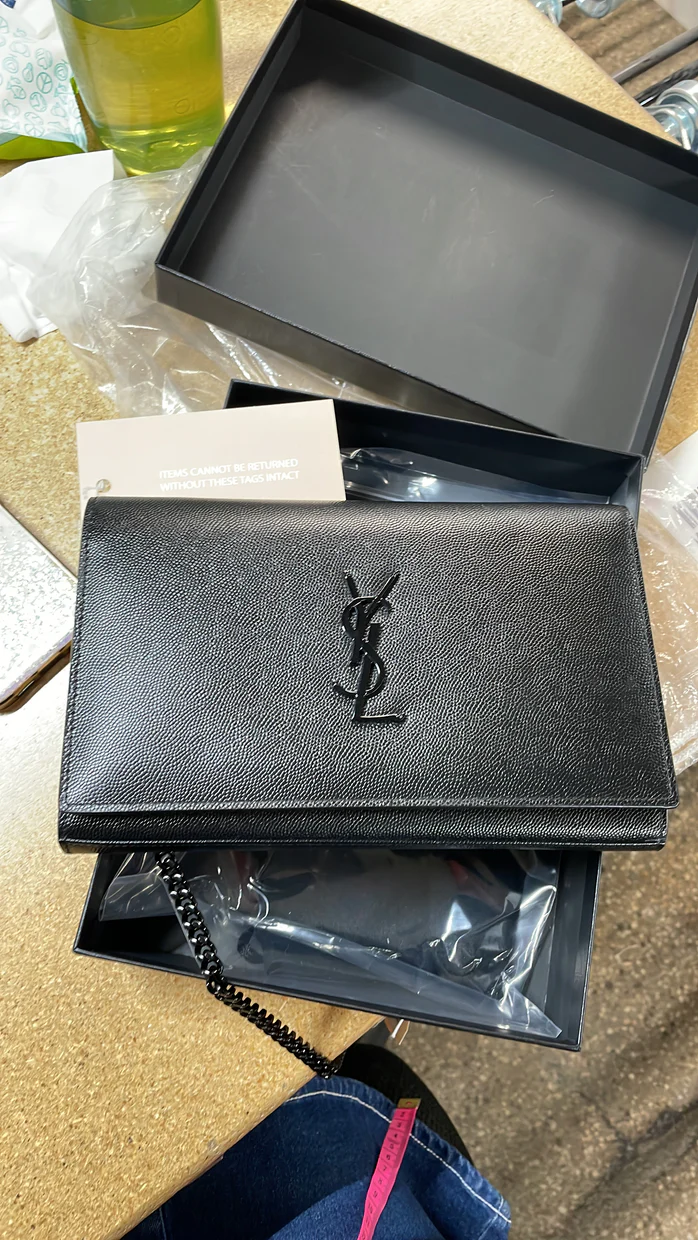 Classic Monogram Wallet on Chain Leather - Deep Luxury