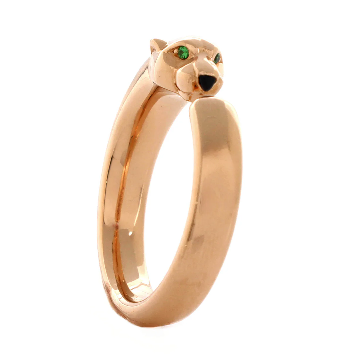 Panthere de Cartier Band Ring 18K Rose Gold with Onyx and Tsavorite 7mm - Deep Luxury