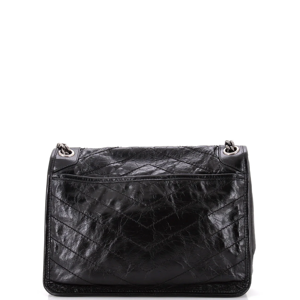 Niki Chain Flap Bag Matelasse Chevron Leather Medium - Deep Luxury