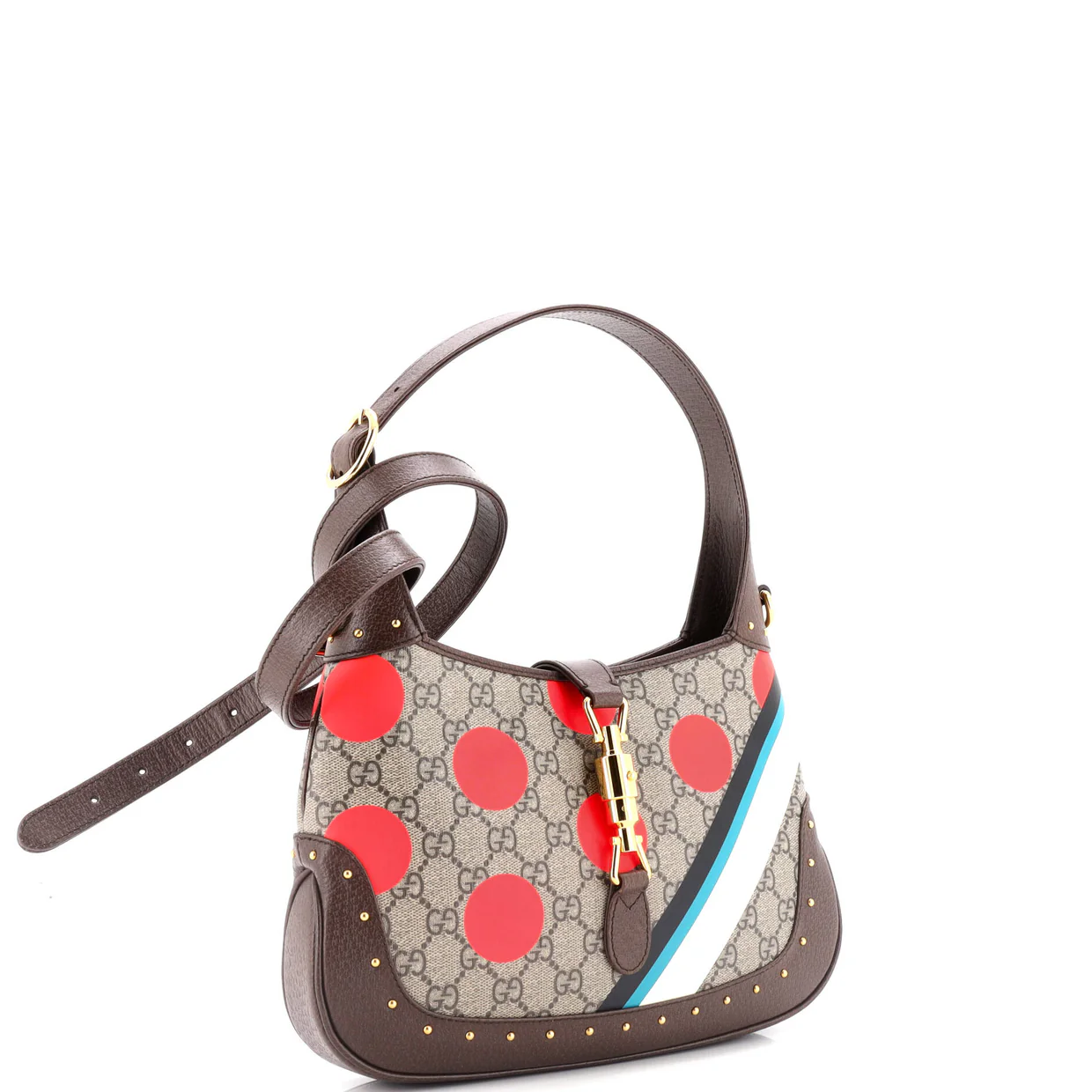 Jackie 1961 Hobo Studded Printed GG Coated Canvas Small - Deep Luxury