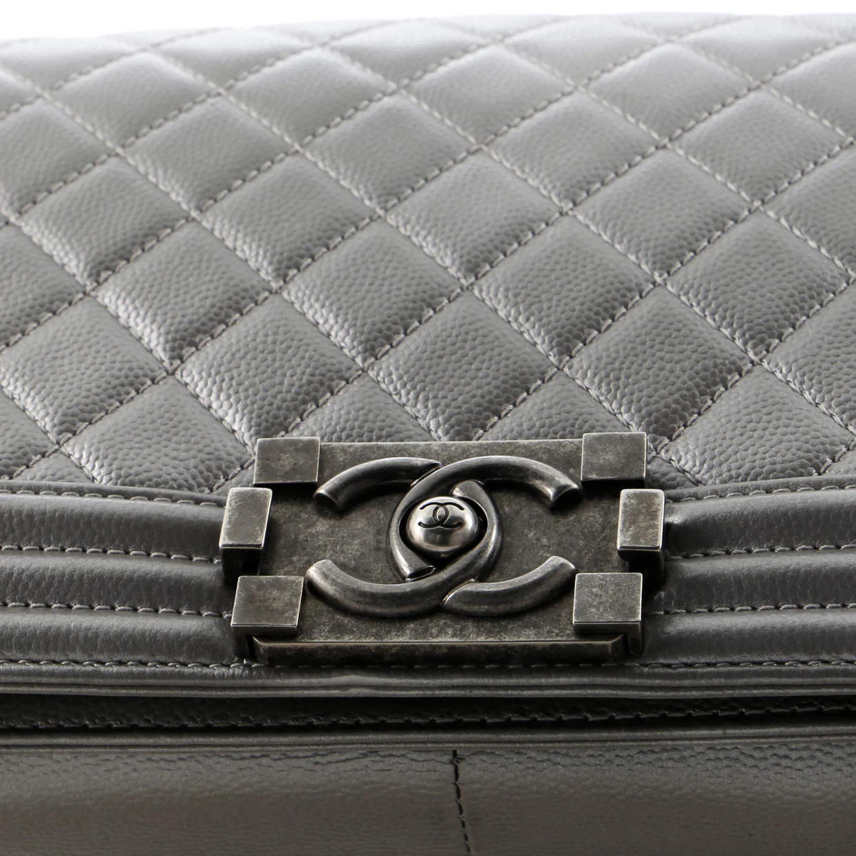 Boy Flap Bag Quilted Caviar Old Medium - Deep Luxury