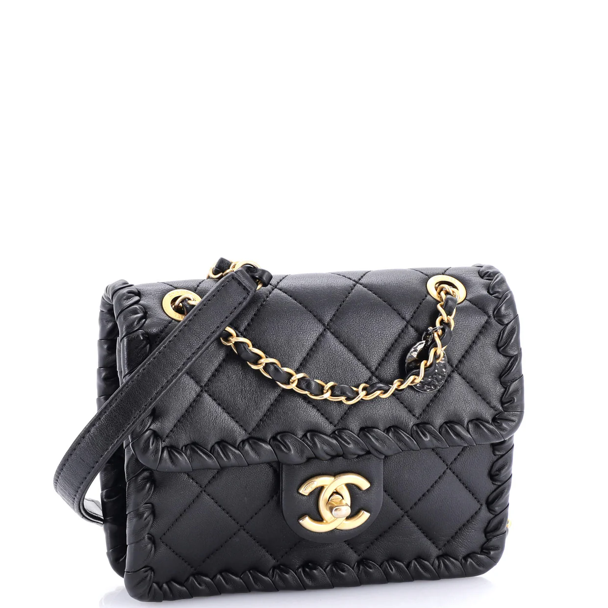 My Own Frame Flap Bag Braided Quilted Calfskin Mini - Deep Luxury