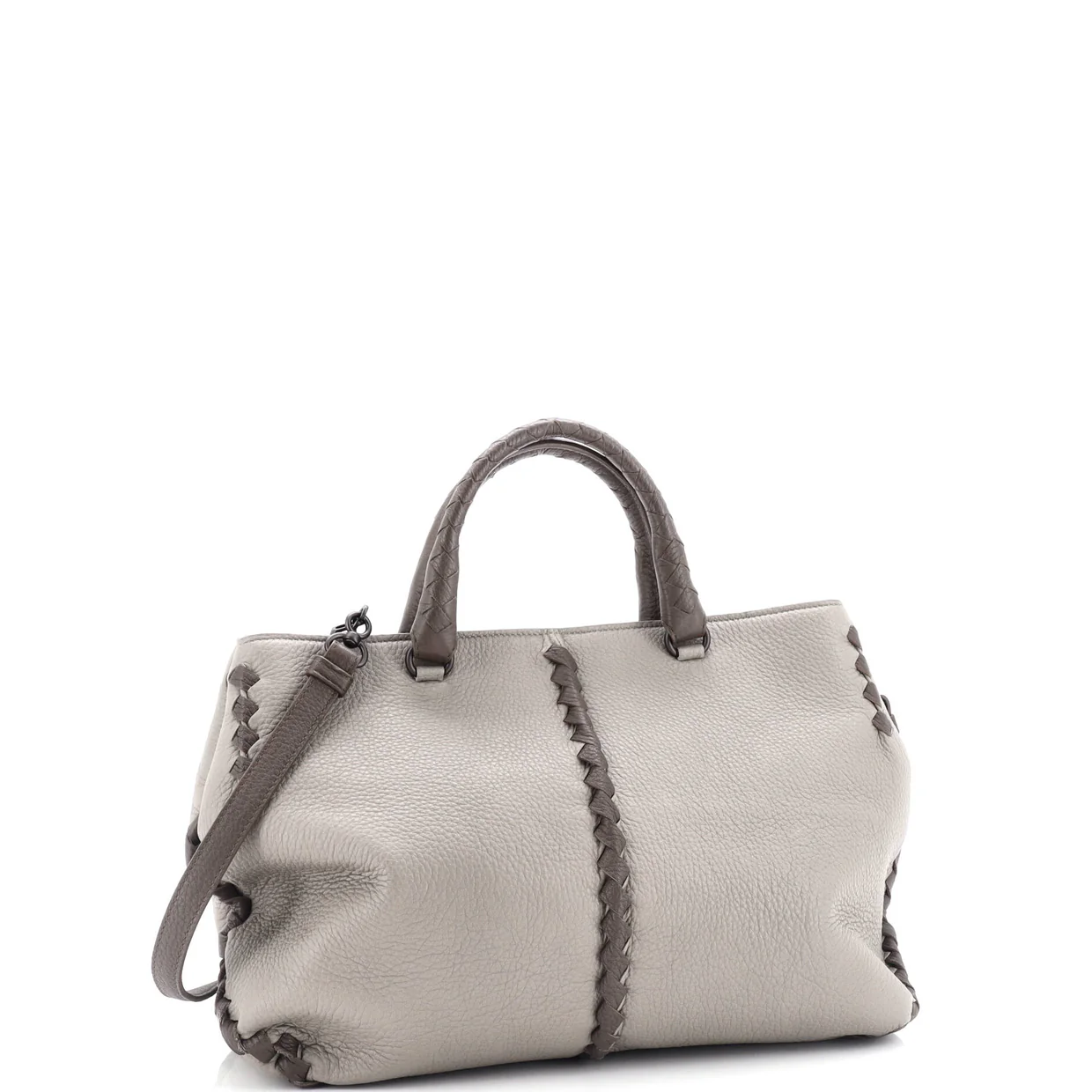 Convertible Tote Cervo with Intrecciato Detail Medium - Deep Luxury