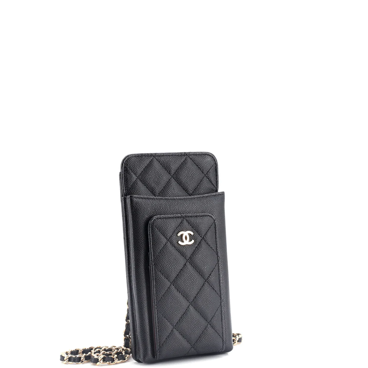 O Phone Holder Crossbody Bag Quilted Caviar - Deep Luxury
