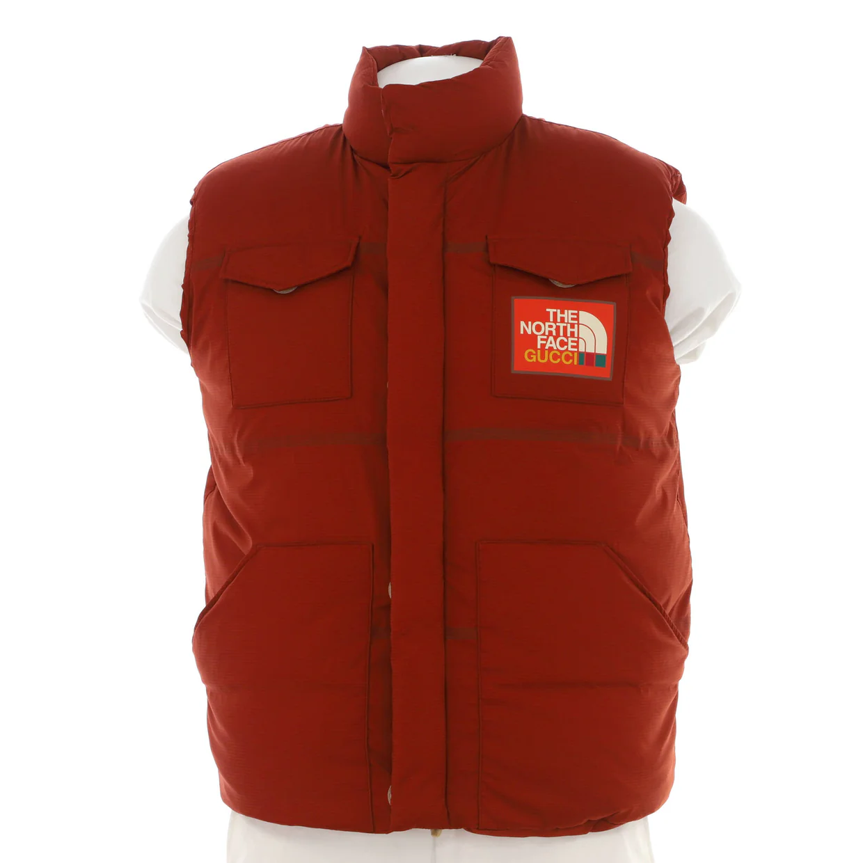 x The North Face Men's Graphic Print Puffer Vest Quilted Polyamide with Down - Deep Luxury