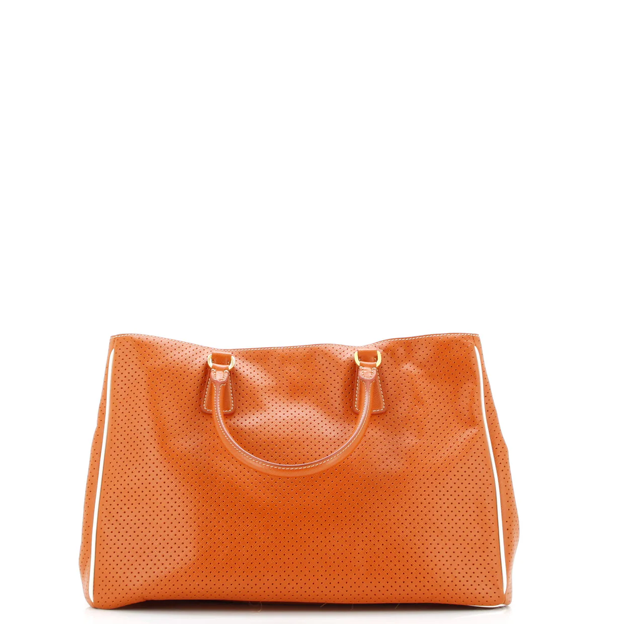 Lux Open Tote Perforated Saffiano Leather Large - Deep Luxury