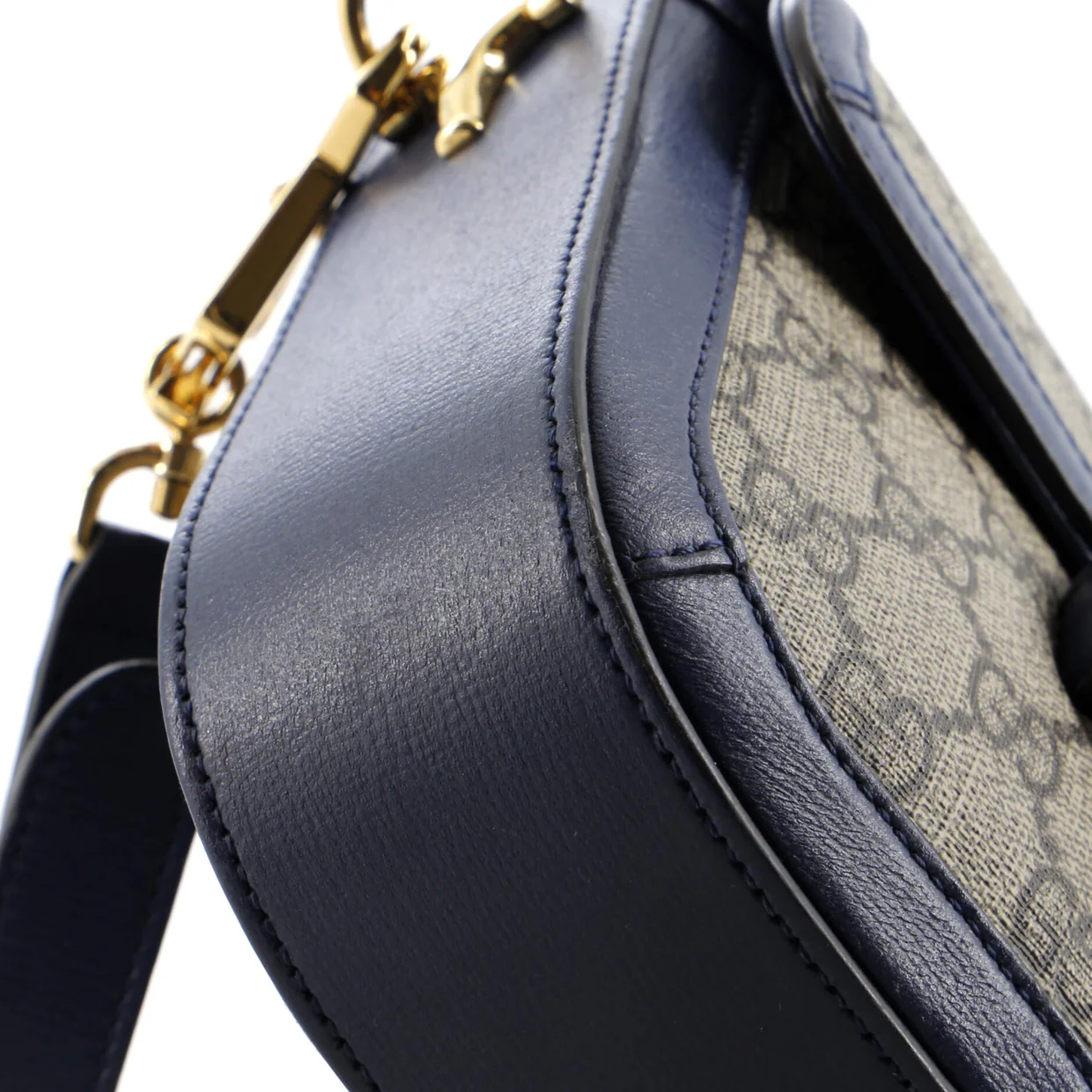 Horsebit 1955 Shoulder Bag GG Coated Canvas with Leather Mini - Deep Luxury