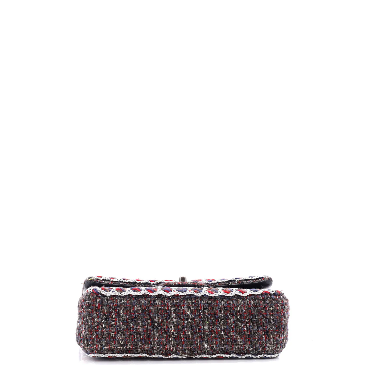 Classic Double Flap Bag Braided Quilted Tweed Medium - Deep Luxury