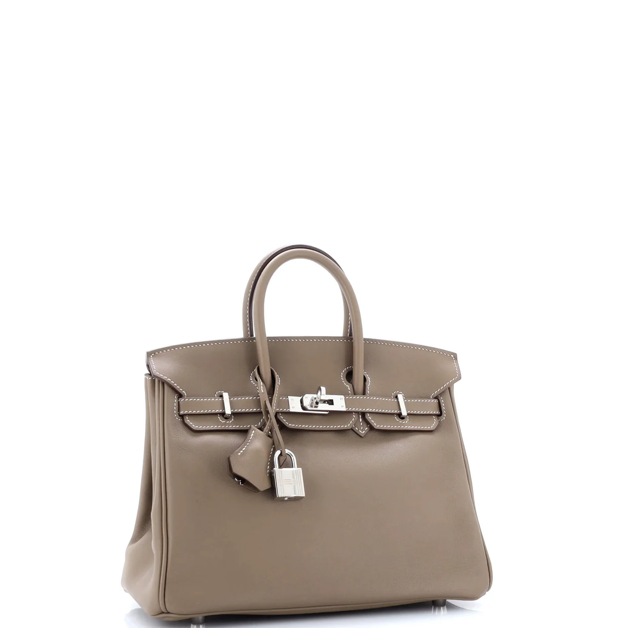Birkin Handbag Grey Swift with Palladium Hardware 25 - Deep Luxury