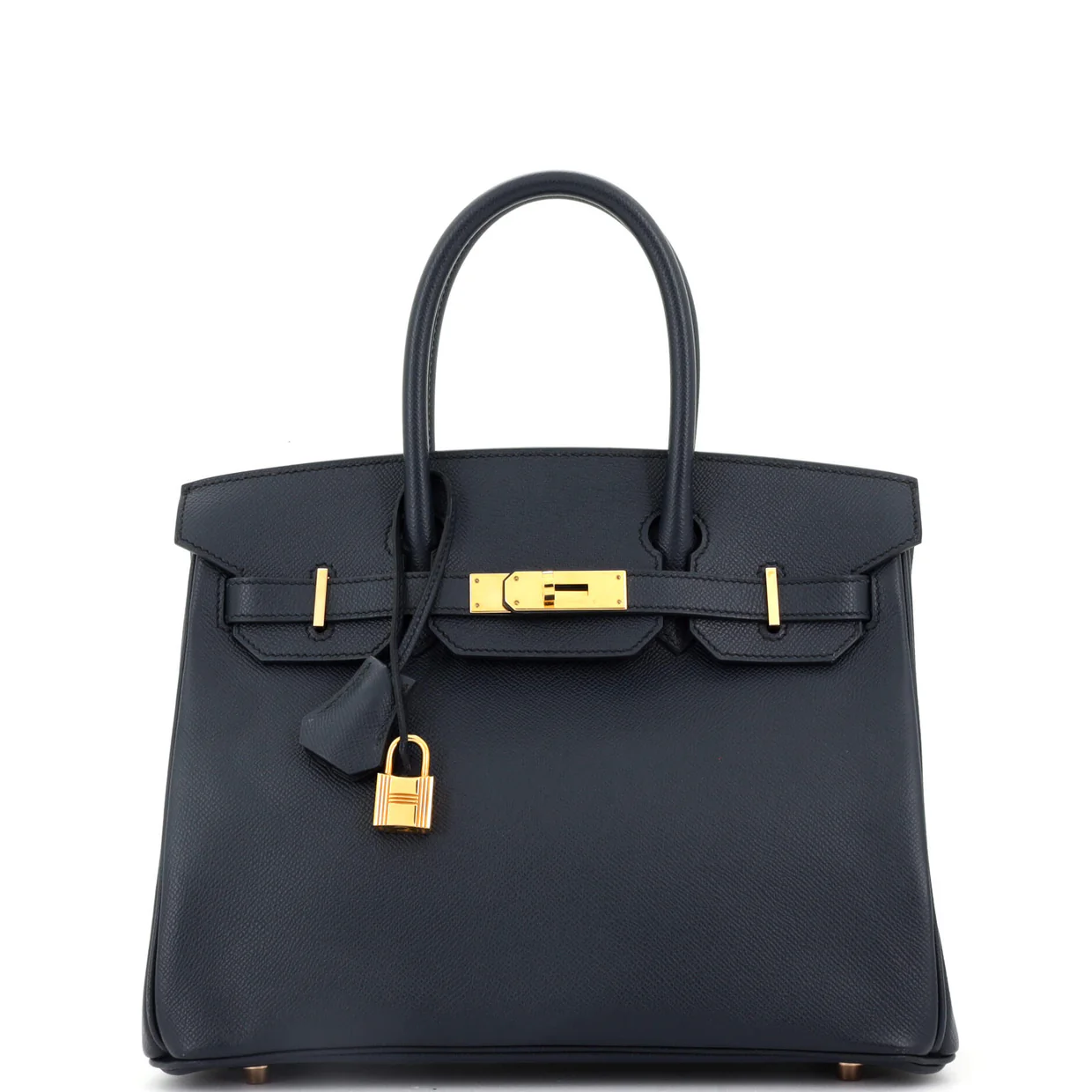 Birkin Handbag Bleu Indigo Epsom with Rose Gold Hardware 30 - Deep Luxury