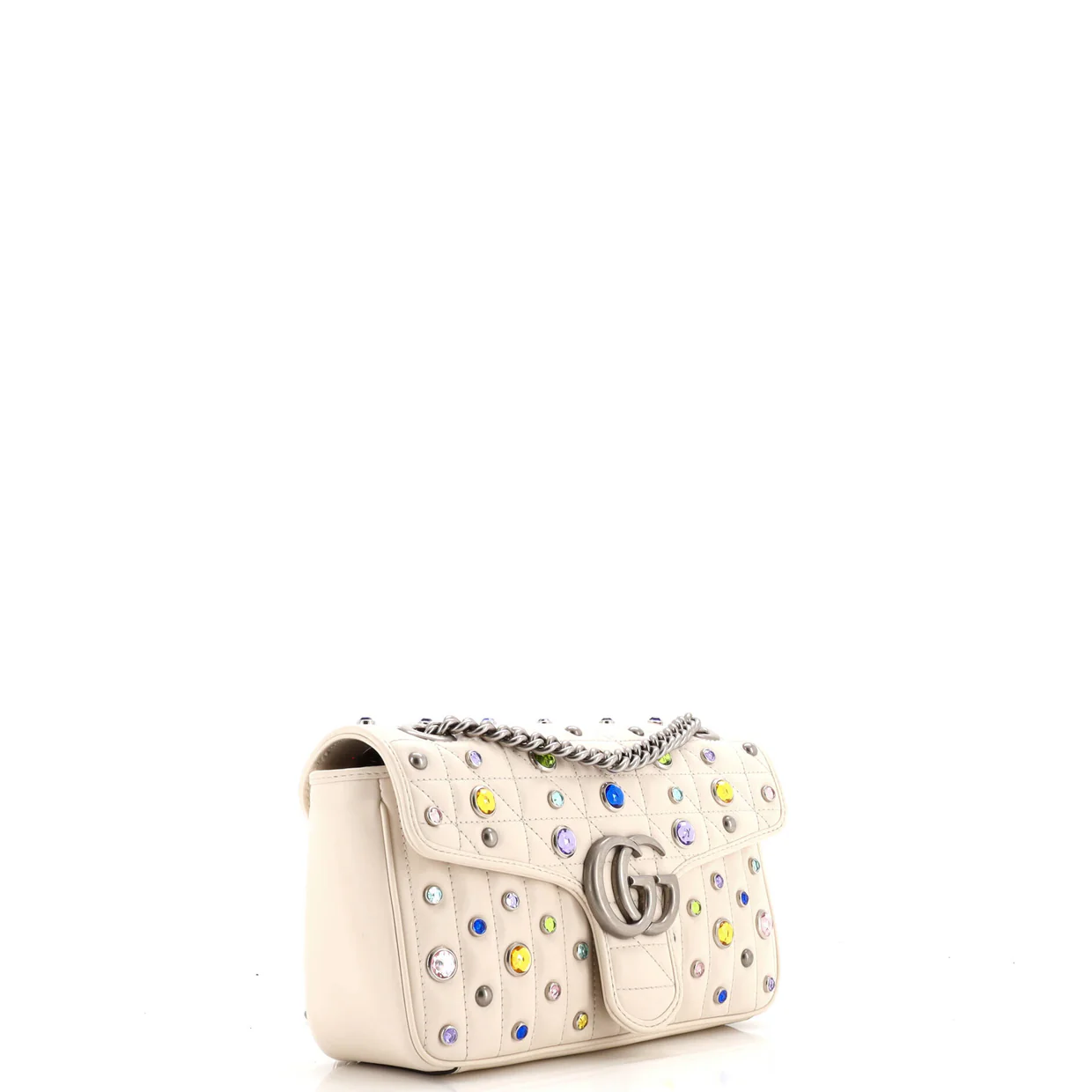 GG Marmont Flap Bag Embellished Matelasse Leather Small - Deep Luxury