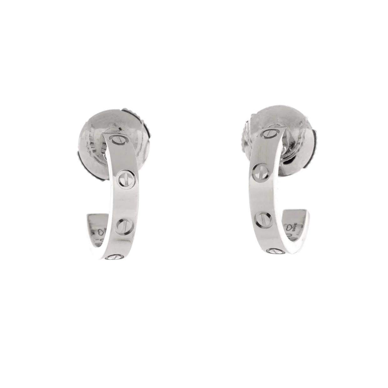 Love Hoop Earrings 18K White Gold Small - Deep Luxury