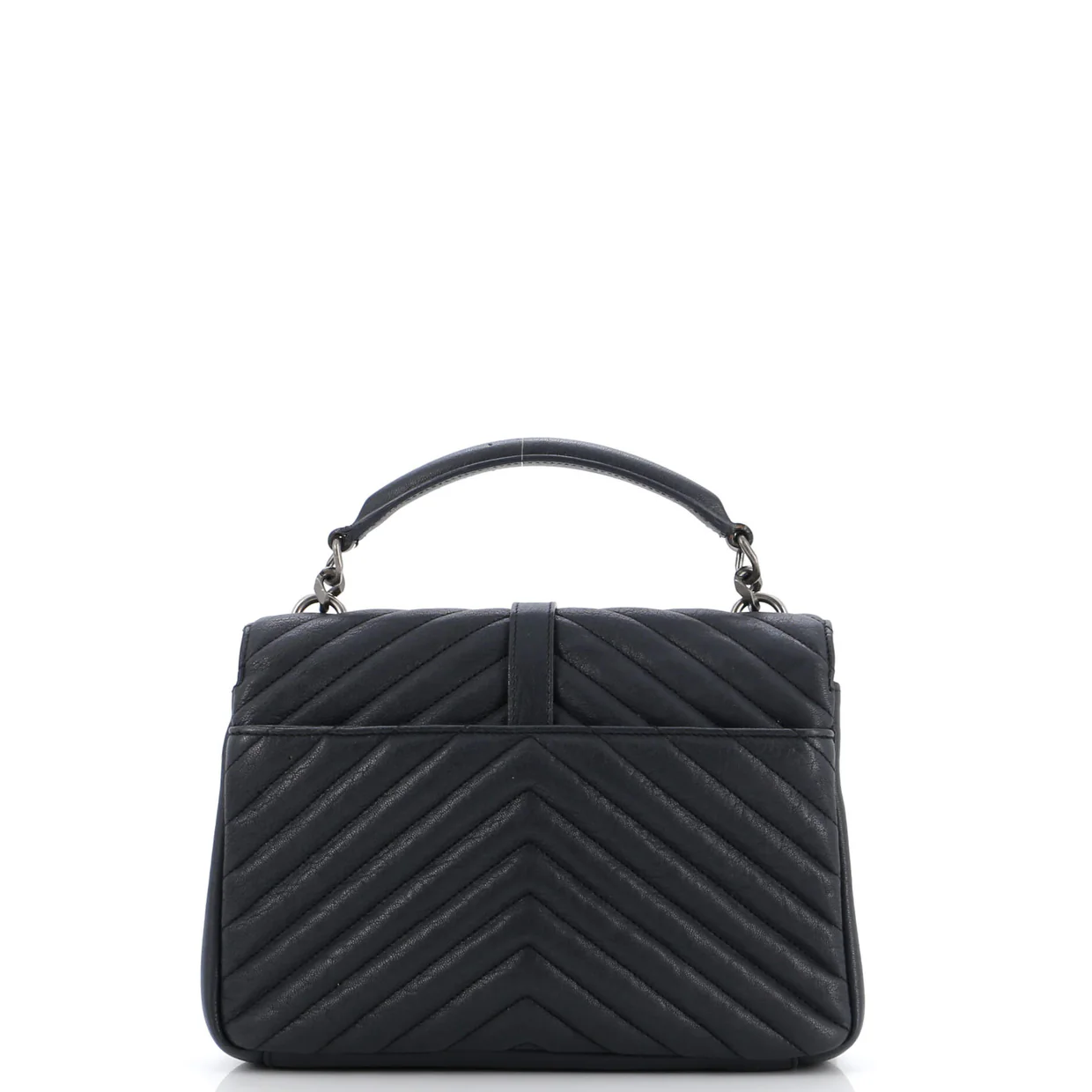 Classic Monogram College Bag Matelasse Chevron Leather Medium - Deep Luxury