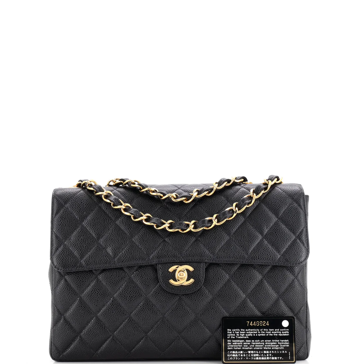 Vintage Square Classic Single Flap Bag Quilted Caviar Jumbo - Deep Luxury