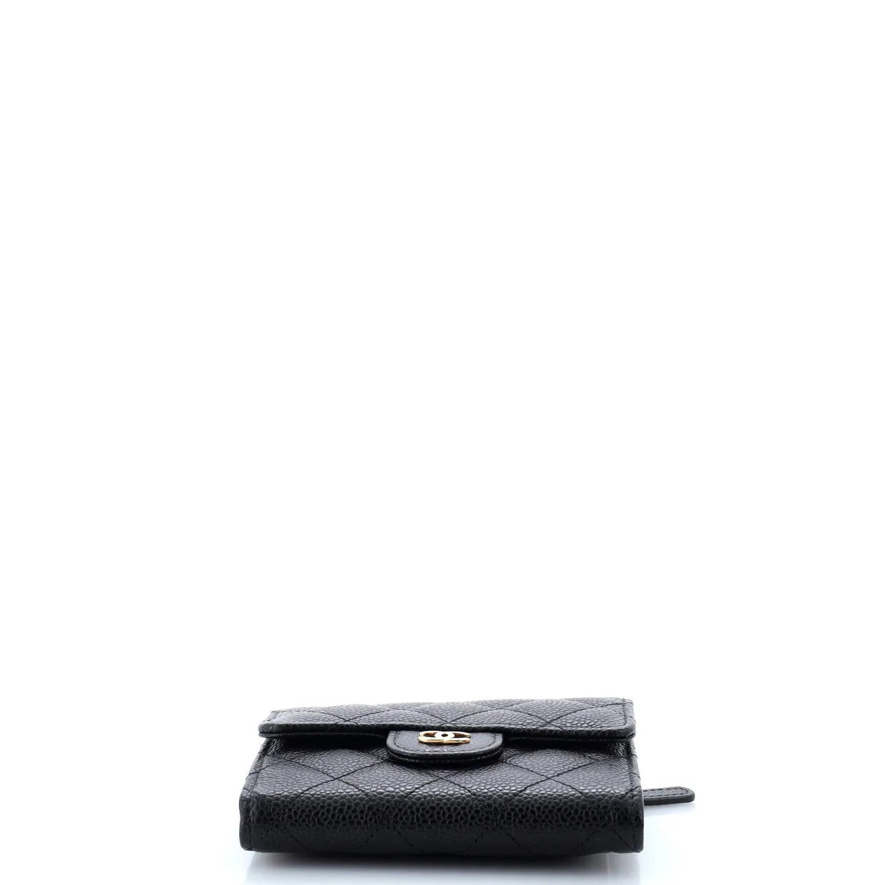CC Compact Classic Flap Wallet Quilted Caviar - Deep Luxury
