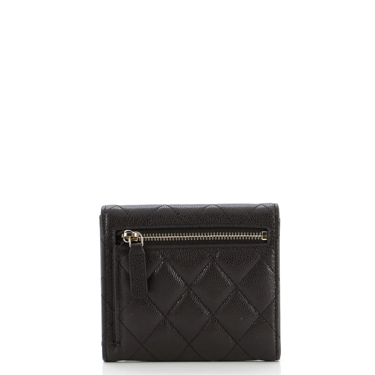 CC Compact Classic Flap Wallet Quilted Caviar - Deep Luxury