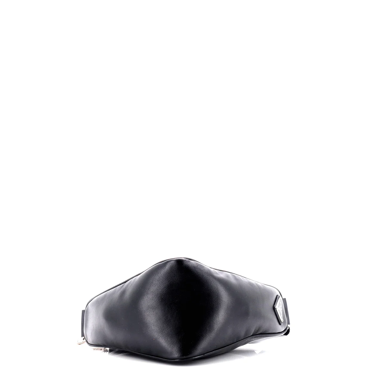 Triangle Logo Zip Crossbody Bag Embossed Leather Mini - Deep Luxury