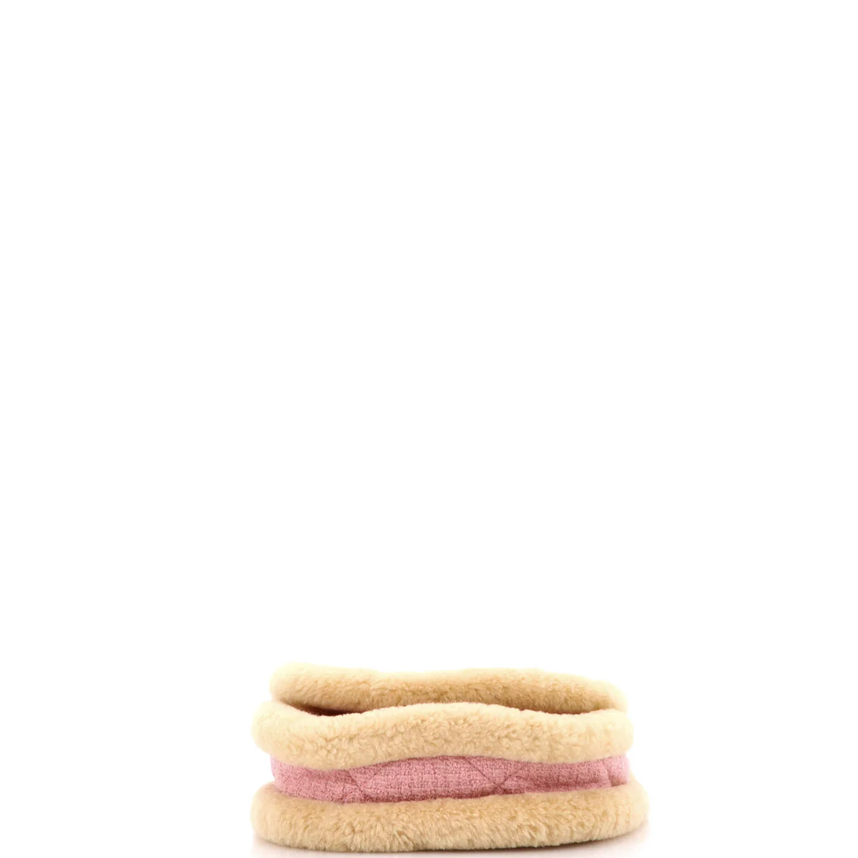 CC Round Flap Messenger Tweed and Shearling - Deep Luxury