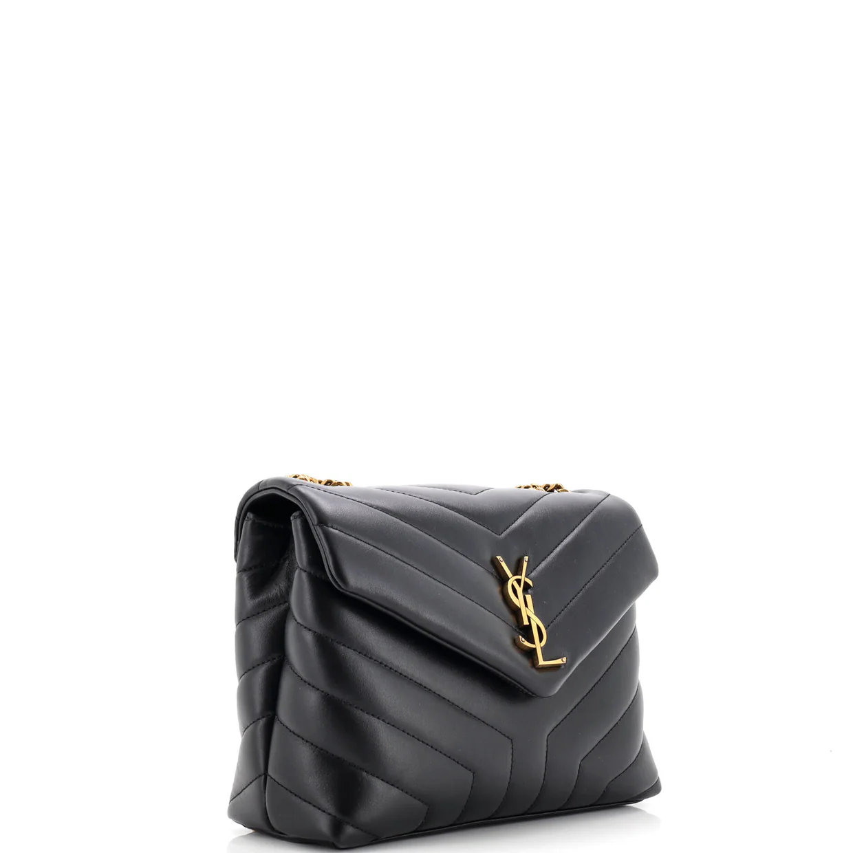 Loulou Shoulder Bag Matelasse Chevron Leather Small - Deep Luxury