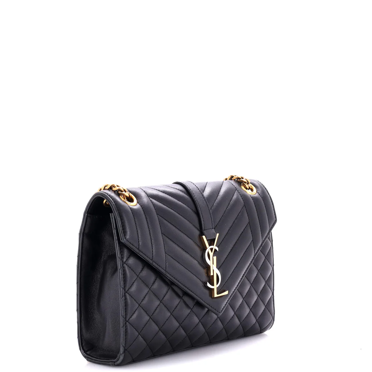 Classic Monogram Envelope Satchel Mixed Matelasse Leather Medium - Deep Luxury