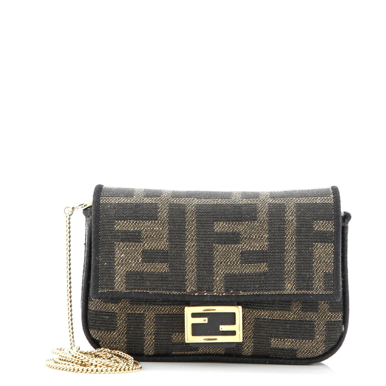 Chain Baguette Charm Bag Zucca Coated Canvas Nano - Deep Luxury