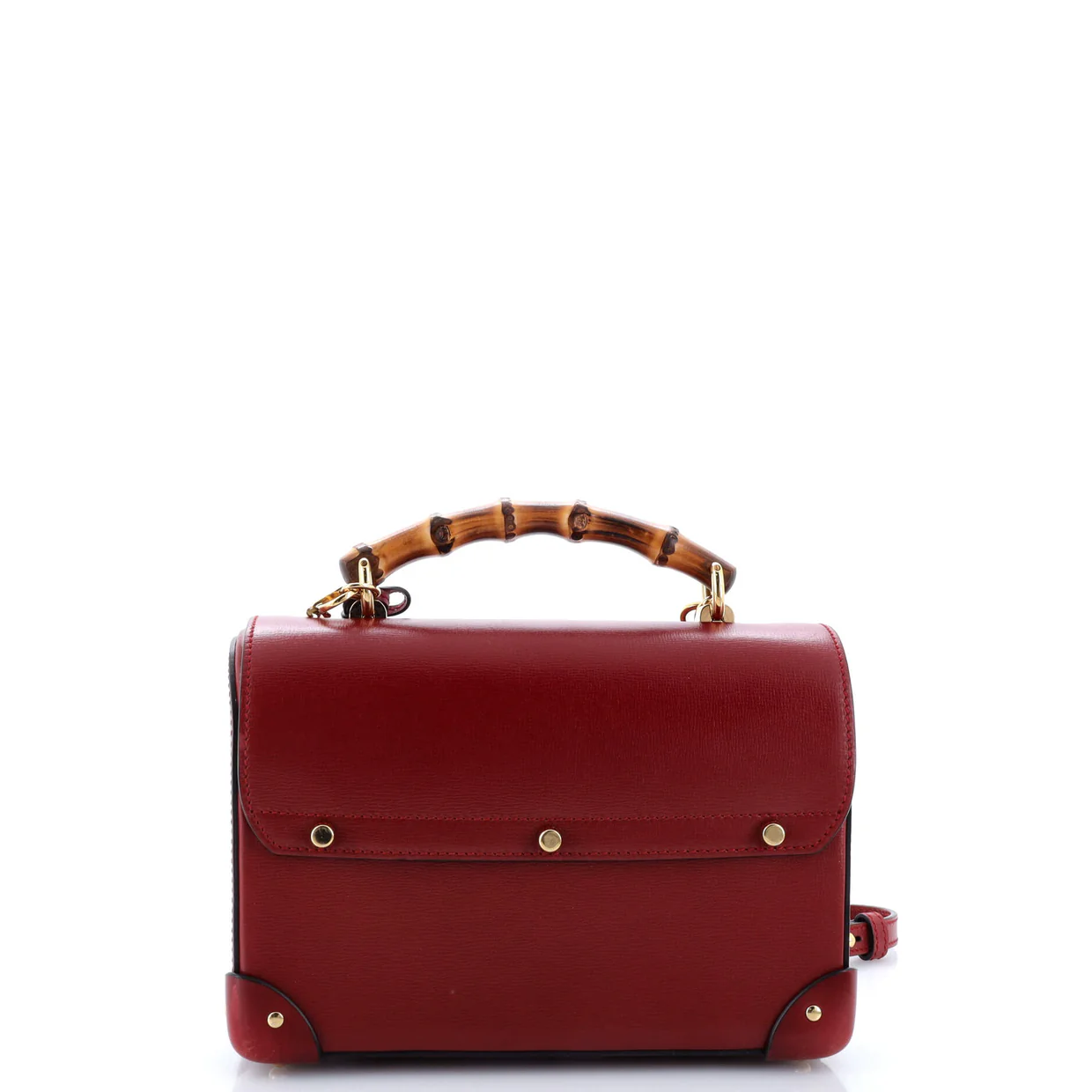 Padlock Bamboo Shoulder Bag Leather Small - Deep Luxury