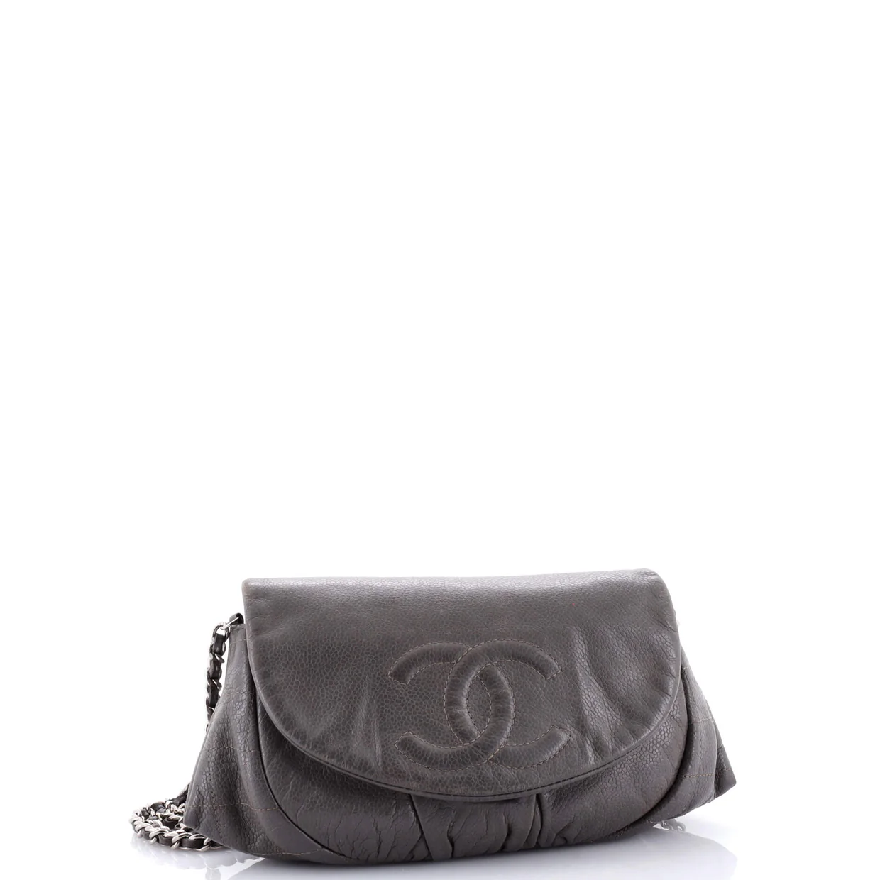 Half Moon Wallet on Chain Caviar - Deep Luxury