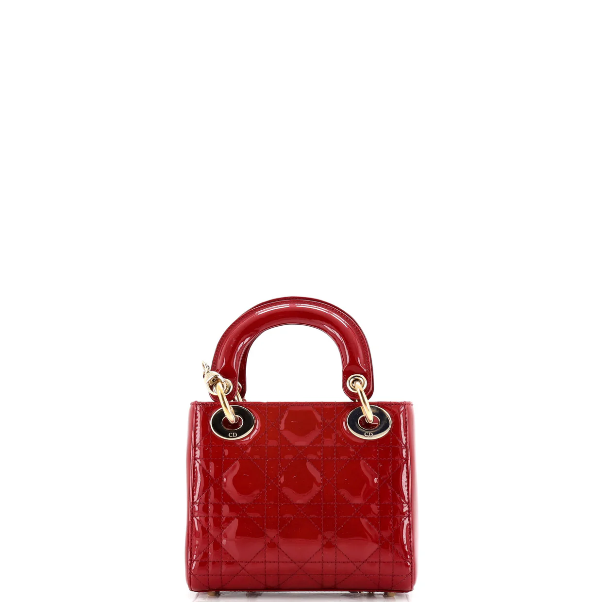 Lady Dior Chain Bag Cannage Quilt Patent Mini - Deep Luxury
