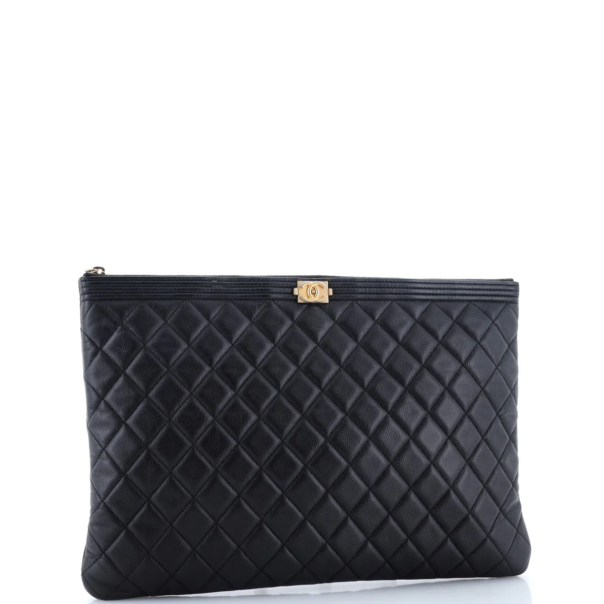 Boy O Case Clutch Quilted Caviar Large - Deep Luxury