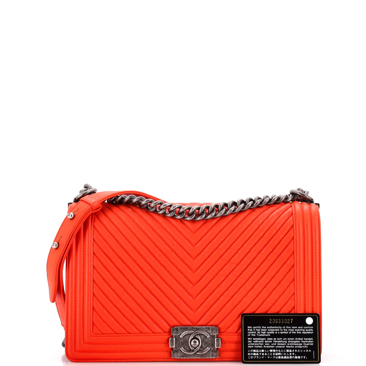 Boy Flap Bag Chevron Wrinkled Lambskin New Medium - Deep Luxury