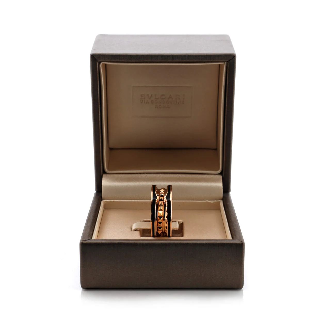 B.Zero1 Rock Two Band Ring 18K Rose Gold and Ceramic - Deep Luxury