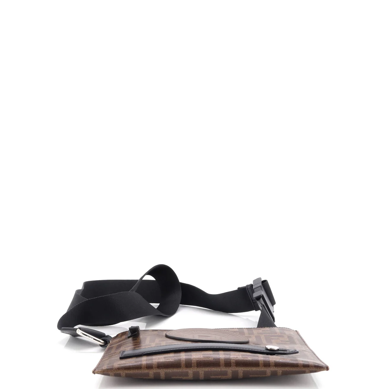 FF Logo Stamp Flat Messenger Bag Zucca Coated Canvas Small - Deep Luxury