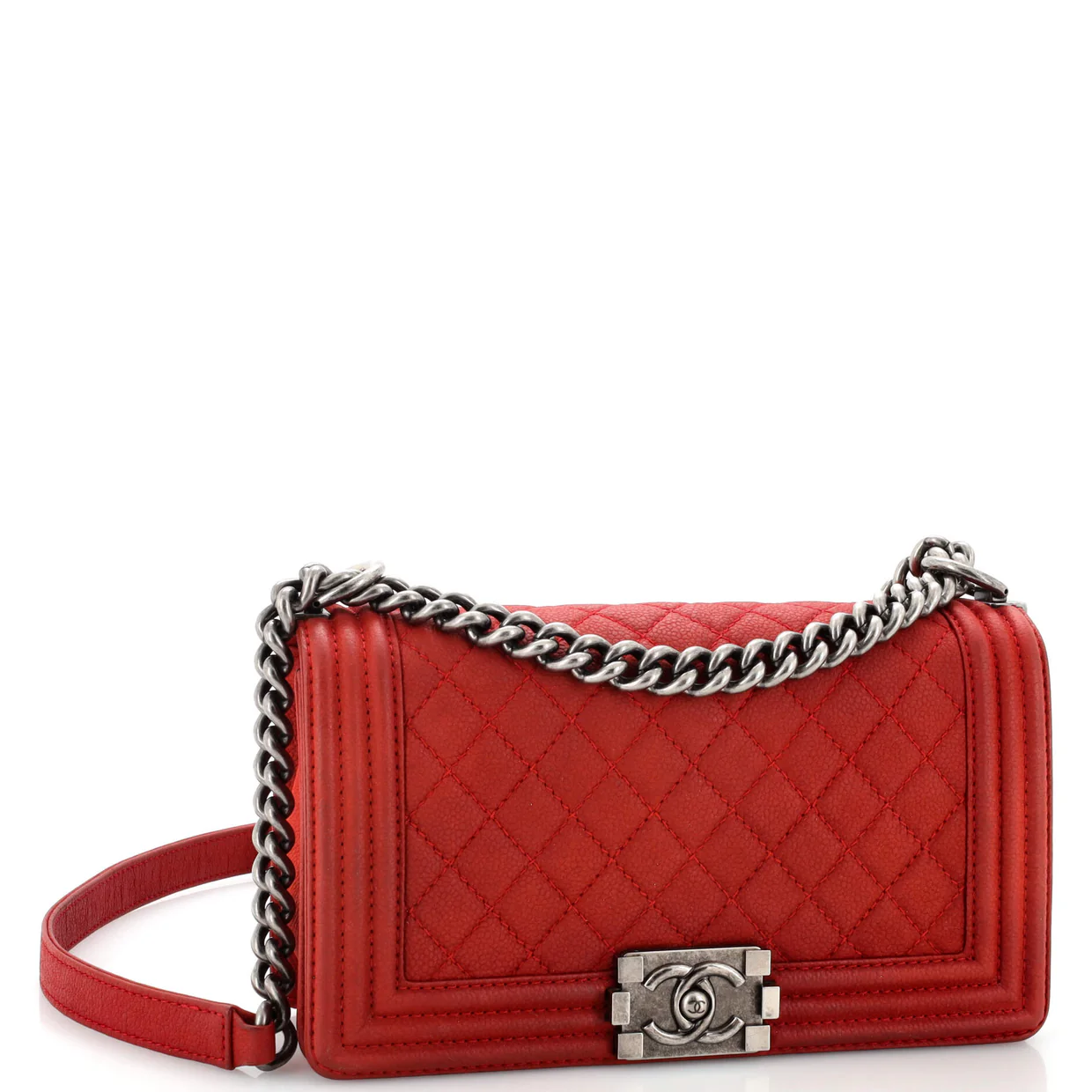 Boy Flap Bag Quilted Matte Caviar Old Medium - Deep Luxury