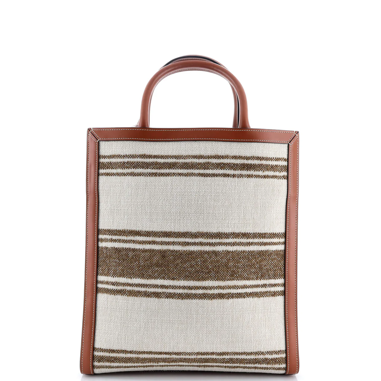 Vertical Cabas Tote Striped Jacquard Textile Small - Deep Luxury