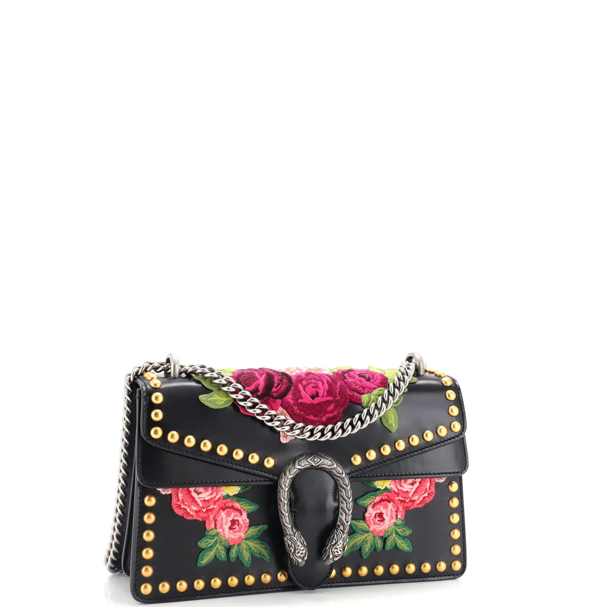 Dionysus Bag Embroidered Studded Leather Small - Deep Luxury