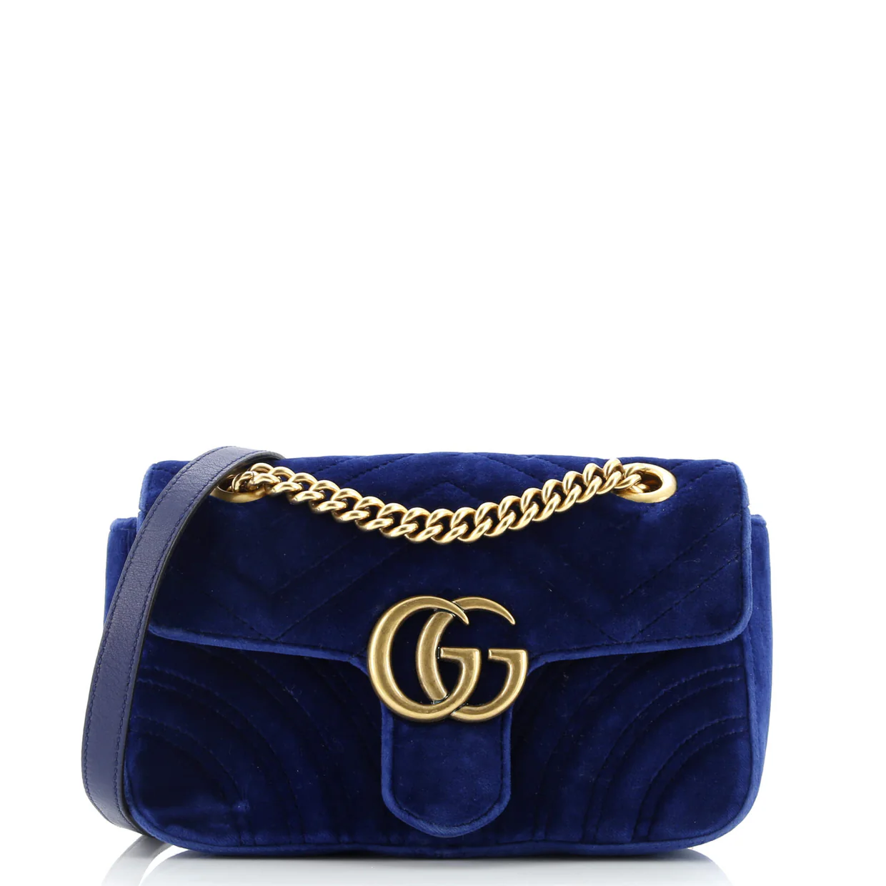 GG Marmont Flap Bag Matelasse Velvet Mini - Deep Luxury