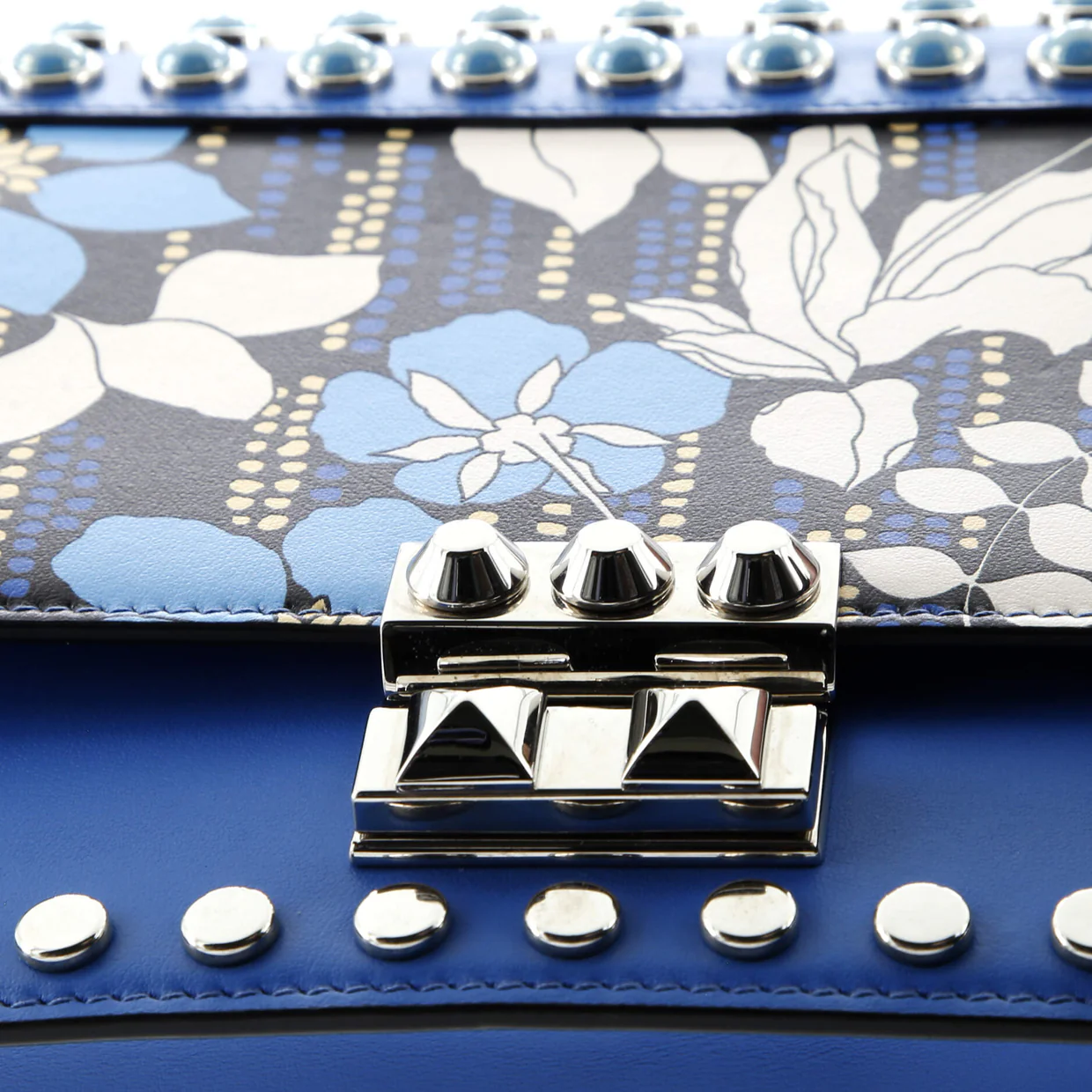 Elektra Shoulder Bag Studded Printed Leather Medium - Deep Luxury