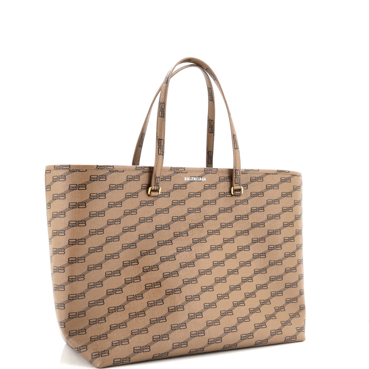 Signature East-West Shopper Tote BB Monogram Coated Canvas Large - Deep Luxury