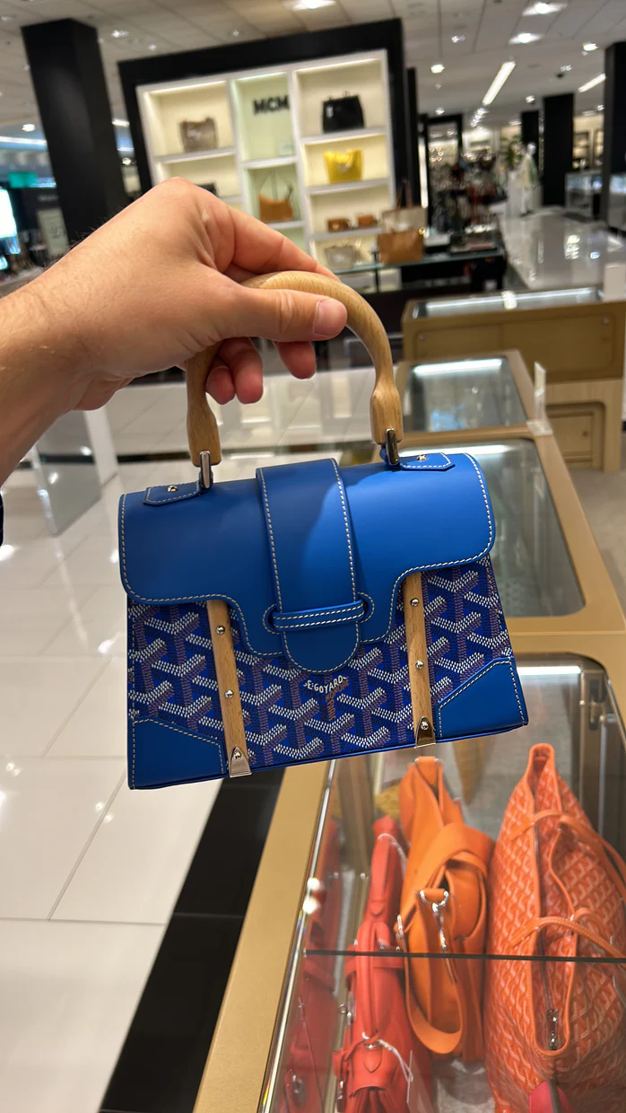 Structured Saigon Top Handle Bag Coated Canvas with Leather Mini - Deep Luxury